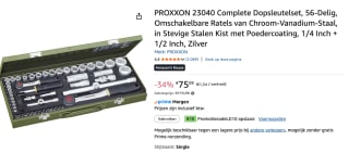 Proxxon 23040 - 56 Delige 1/4 inch en 1/2 inch Doppenset voor €75,09 bij Amazon