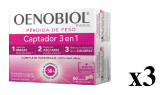 3 x Oenobiol Captador 3 en 1 Pérdida de Peso con fibras vegetales 60 cápsulas a 20.9€