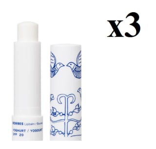3 x KORRES Yoghurt Bálsamo Labial Nutritivo Incoloro SPF 20 4,5g por 8.97€