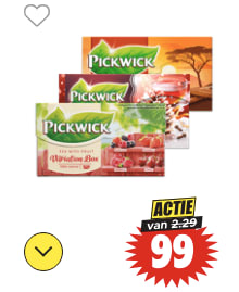 Alle Pickwick thee voor €0,99 bij Dirk