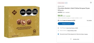 Chocolates Member's Mark Pralinas Europeas 16 pzas por $51 en Sam's Club