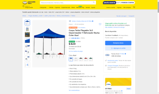 Toldo Plegable por $829 | Oferta Mercado Libre