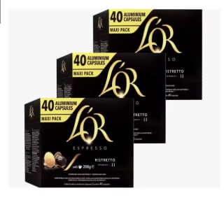 L'OR cápsulas de café ristretto embalaje de 120 unidades por 26,84€