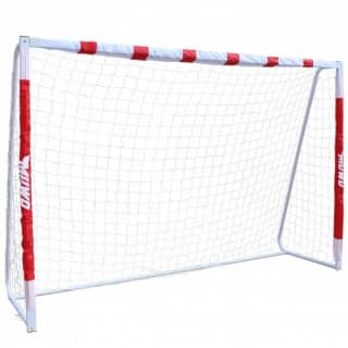 MUWO Portería de fútbol grande de acero 3 x 2 m rojo/blanco por 55.55€