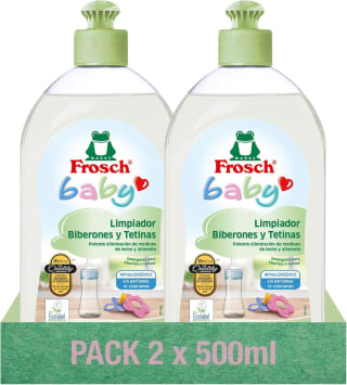 2 botes Frosch Baby Detergente Ecológico Biberones, Tetinas y Chupete 500ml por 6,63€