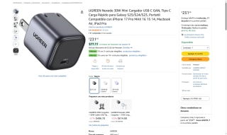 Cargador UGREEN 30W por $231 | Oferta Amazon