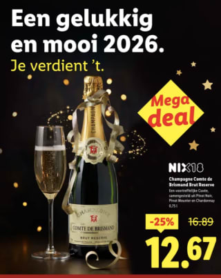 Champagne Comte de Brismand Brut Réserve voor €12,67 bij de Lidl