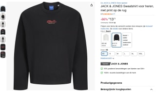 JACK & JONES sweatshirt voor heren met print op de rug voor €13,73 bij Amazon DE