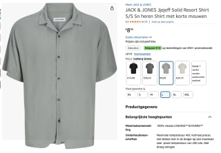 JACK & JONES Jjejeff Solid Resort Shirt voor €8,99 bij Amazon