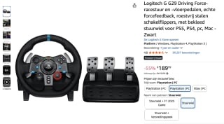 Logitech G G29 Driving Force-racestuur en -vloerpedalen voor 189,99 euro