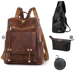 4 en 1 Mochila Cartera/Bolso Juvenil d/Mujer Impermeable SH Marrón $36.990 Falabella