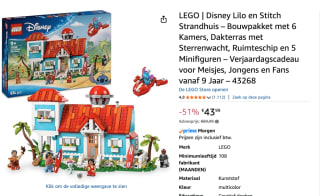 LEGO® DISNEY CLASSIC 43268 Lilo en Stitch strandhuis voor €43,99 bij Amazon