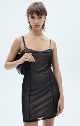 Vestido corto lencero mesh por 5.99