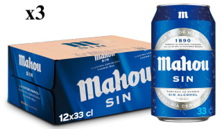 3 Packs de 12 Latas de 33cl de Mahou sin alcohol por 16.19€