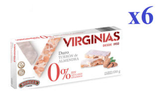 6 x Virginias Turrón duro almendras 0% azúcares añadidos 150 g por 11.94€