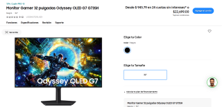 Monitor Gamer 32" Samsung OLED G7 por $11,218