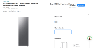 Refrigerador Top Mount 12 pies por $8,358