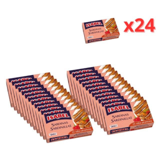 Pack de 24×81gr Isabel Sardinillas en salsa picantona por 23.99€.