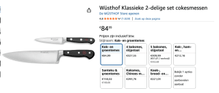 WUSTHOF Classic - Messenset - 2 delig - RVS voor €84,99 bij Amazon