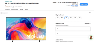 TV 55" Mini Led M70HAF 4K Vision AI por $7,499 en Samsung