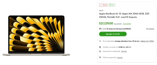 MacBook Air 13" M4 256GB por $16,068 | Bodega Aurrera (BBVA 12 MSI)