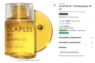 Olaplex - Hair Perfector No. 7 - Bonding Oil oor €16,99 bij Amazon