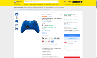 Control Xbox S/X/One Shock Blue por $981 | Mercado Libre