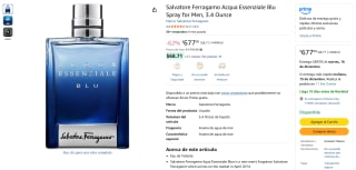 Salvatore Ferragamo Acqua Essenziale Blu 3.4oz por $677 | Amazon