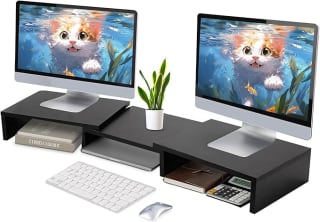 Soporte Monitor Doble Nivel Negro por $382 | Amazon