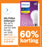 60% korting op Philips LED lampen bij de AH