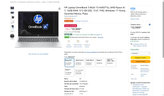Laptop HP OmniBook 3 16GB 512GB por $10,999 | Oferta Amazon