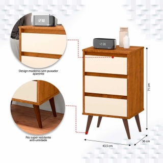 Velador Casanova Wood 3 Cajones Brown por $34.990