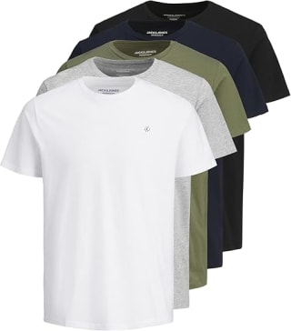 JACK & JONES Men's Noa T-Shirt (5-Pack), £34.65