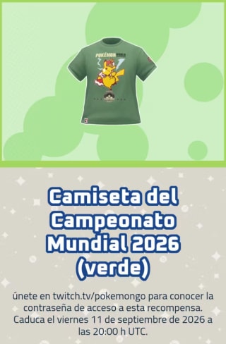 Camiseta Conmemorativa WCS 2026 en Pokémon GO