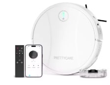 Robot aspirador PrettyCare C2 con succión de 4000Pa por 63,84€