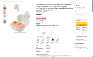 Skullcandy Smokin' Buds inalámbricos por $409 | Amazon