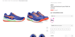 Tenis ASICS Gel-Dedicate 8 Azul por $1,000 | Oferta Liverpool