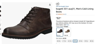 bugatti heren boots maat 43 voor €32,22 bij Amazon