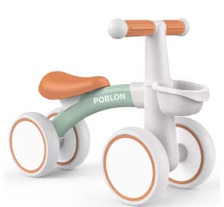 Poblon Bicicleta de equilibrio para bebé sin pedales, 4 ruedas por 19.30€