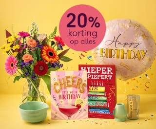 20% korting op alle kaarten, cadeaus, bloemen en planten bij Greetz