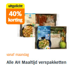 40% korting op alle AH Maaltijd verspakketten