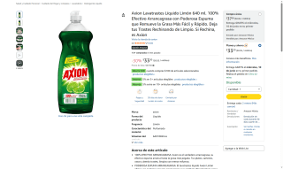 Axion Lavatrastes Limón 640ml por $33 | Oferta Amazon