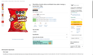 Skwinkles Chunks Dulce Enchilado Mango Tamarindo 130g por $38 | Amazon