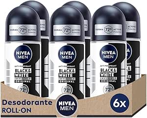 6 desodorantes Nivea MEN Black & White Invisible Original 50ml por 8.69€
