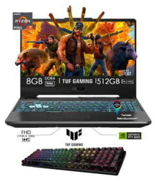 Laptop Asus Tuf Gaming A15 Amd Ryzen 7-7435hs 512gb Ssd 8gb Ram