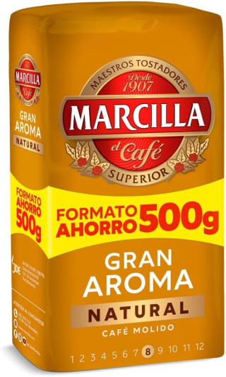 Pack 3 unidades Marcilla Café Molido Natural 500 g por 18.78€