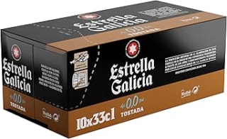 10 latas cerveza Estrella Galicia 0,0 Tostada + recompensa de 2.86€ por 7.29€ (4.43€)
