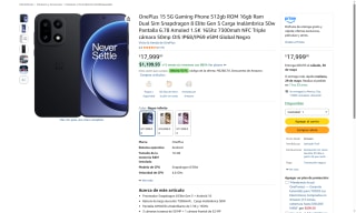OnePlus 15 512GB por $14,799 | Amazon (HSBC MSI)
