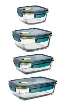 Astral QD set 4 tarros vidrio herméticos 52-104CL por 12,70€