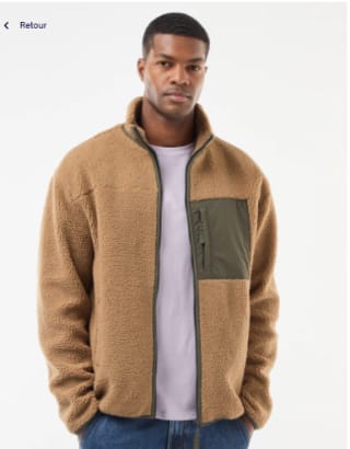 Sweat zippé effet moutonné - Beige à 29€